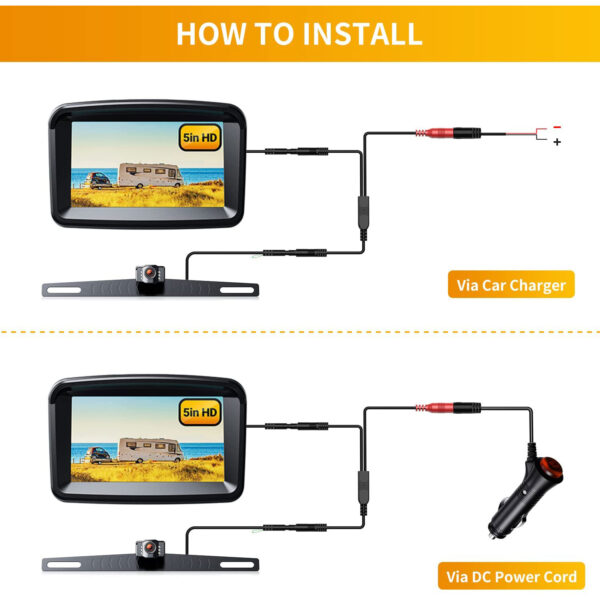 5" Monitor with 1080P Backup Camera for Truck - Gambar 4