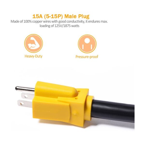SnowyFox RV 15Amp to 50Amp Adapter - 15Male - Gambar 2