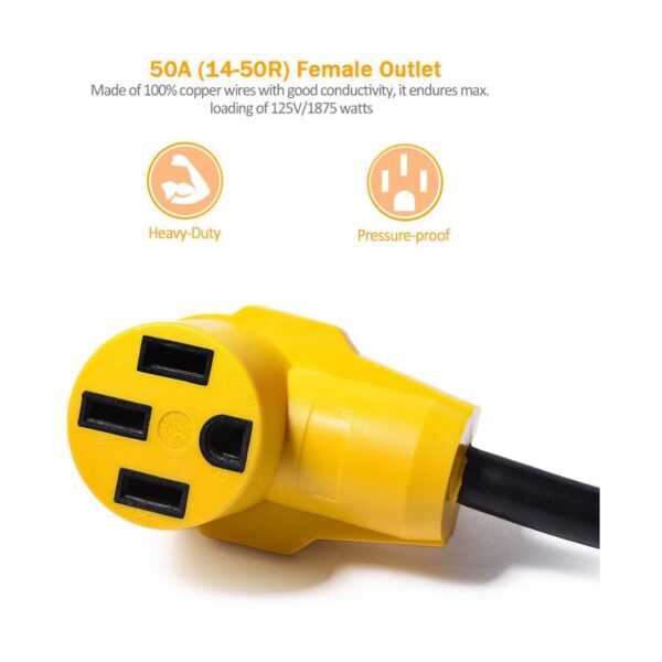 SnowyFox RV 15Amp to 50Amp Adapter - 15Male - Gambar 5