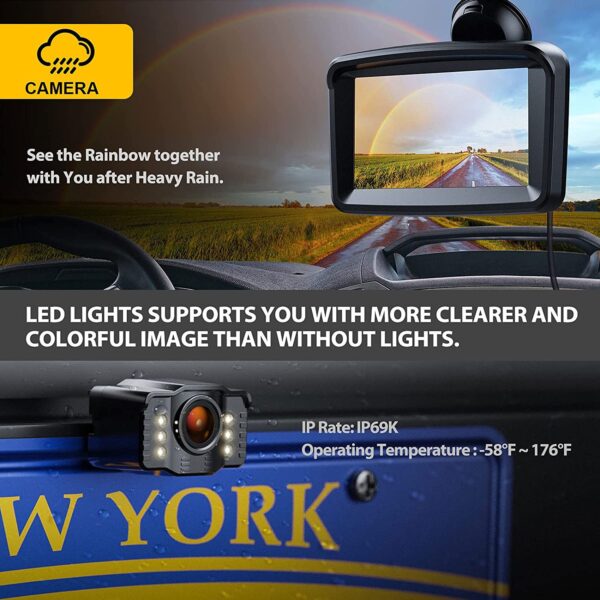 5" Monitor with 1080P Backup Camera for Truck - Gambar 3