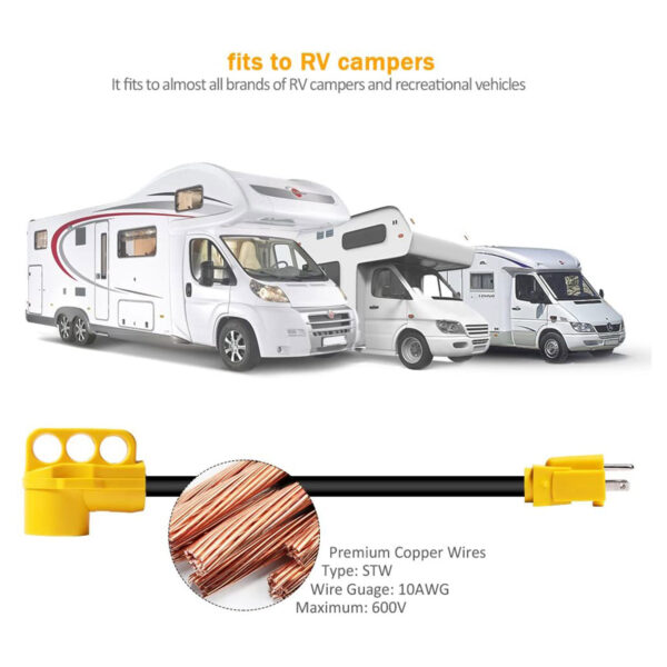 SnowyFox RV 15Amp to 50Amp Adapter - 15Male - Gambar 4