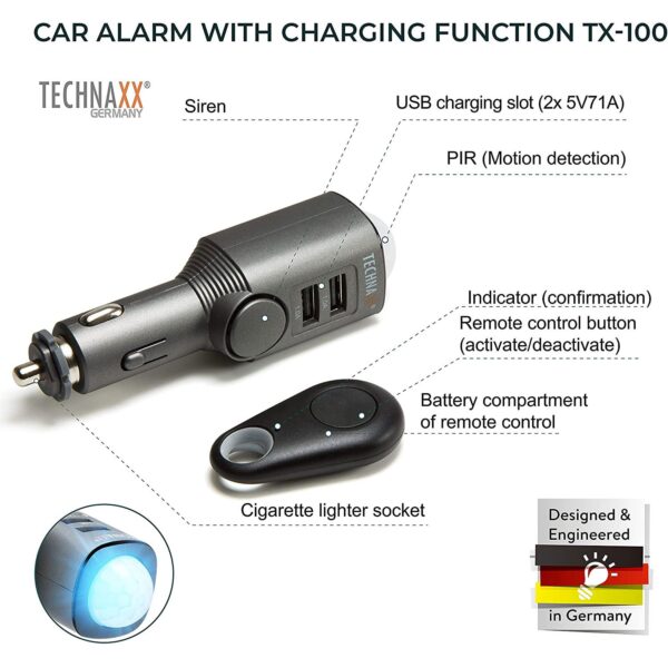 Technaxx car Alarm with Charging Function TX-100 - Gambar 2